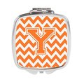 Carolines Treasures Letter Y Chevron Orange and White Compact Mirror CJ1046-YSCM